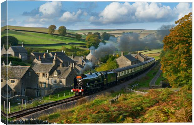 Steam Train Yorkshire Dales Canvas Print by Picture Wizard