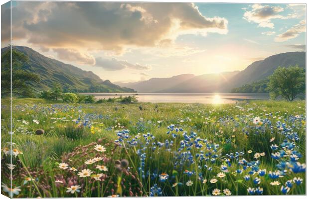 Ullswater Wild Flowers Canvas Print by Picture Wizard