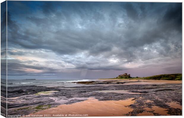 Stormy skies over Bamburgh Castle Canvas Print by Lee Kershaw