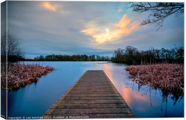 Sunrise over Bolam lake in Northumberland Canvas Print by Lee Kershaw