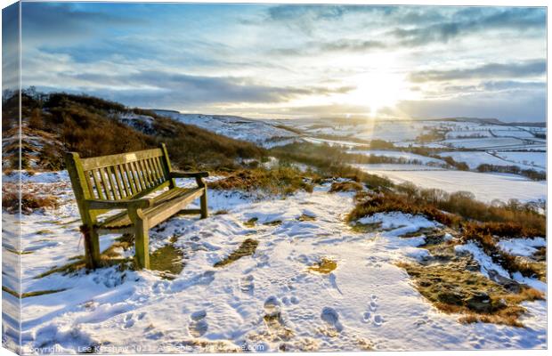 Winter sunset over Corby Crags Northumberland Canvas Print by Lee Kershaw