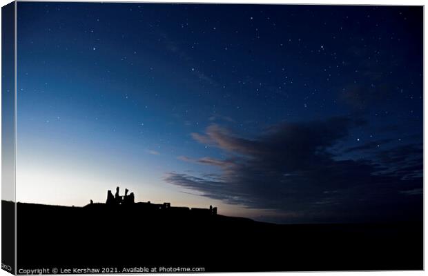 Dunstanburgh castle night sky Canvas Print by Lee Kershaw