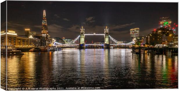 Tower Bridge, with the Shard Canvas Print by A N Aerial Photography