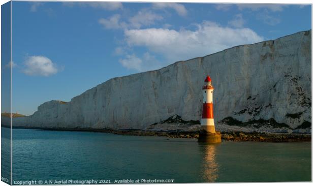 Beachy Head Lighthouse Canvas Print by A N Aerial Photography