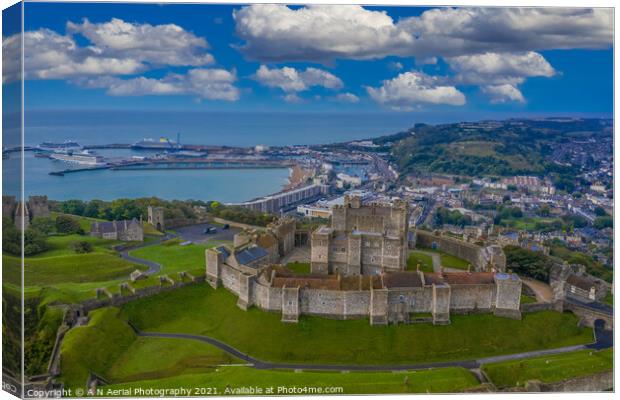 Dover Castle Canvas Print by A N Aerial Photography