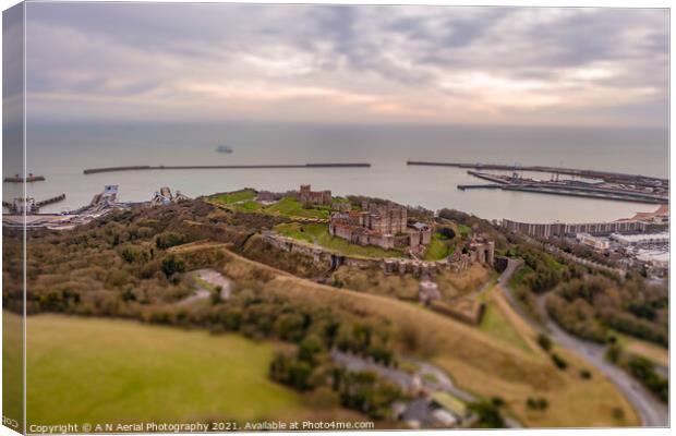Dover Castle Tilt shift Canvas Print by A N Aerial Photography