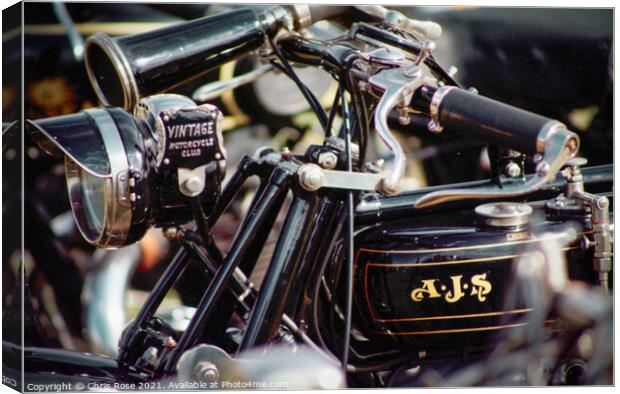 AJS motorcycle detail Canvas Print by Chris Rose