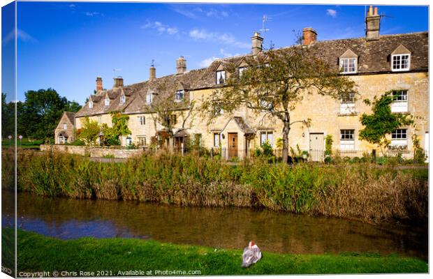 Lower Slaughter cottages Canvas Print by Chris Rose
