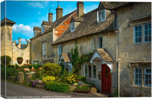 Painswick, Cotswold cottages Canvas Print by Chris Rose