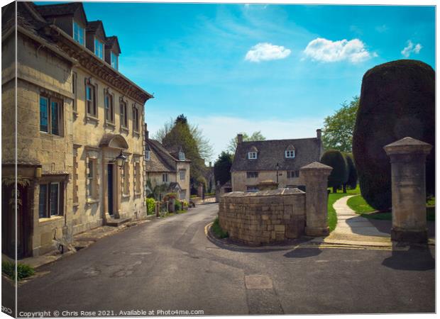 Painswick, Cotswold cottages Canvas Print by Chris Rose