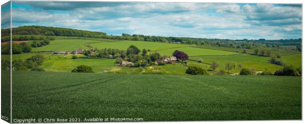 Cotswolds spring landscape near Painswick Beacon Canvas Print by Chris Rose
