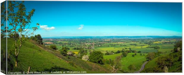 Coaley Peak Picnic Site and Viewpoint Canvas Print by Chris Rose