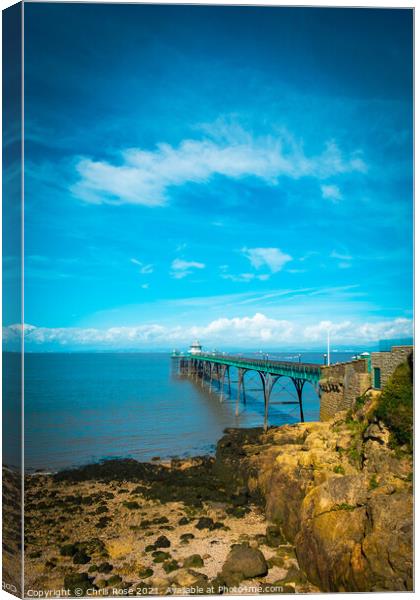 Victorian pier at Clevedon Canvas Print by Chris Rose