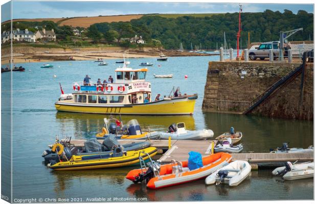 St Mawes, harbour, passenger ferry Canvas Print by Chris Rose