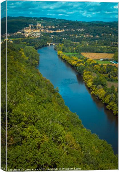 Dordogne, Castelnaud la Chapelle view Canvas Print by Chris Rose