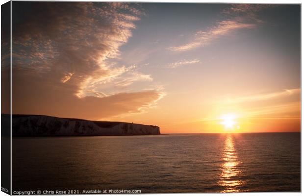 Dover, Channel ferry sunrise Canvas Print by Chris Rose