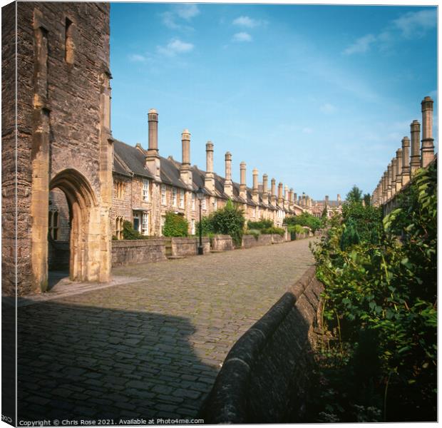 Wells, Vicars Close Canvas Print by Chris Rose
