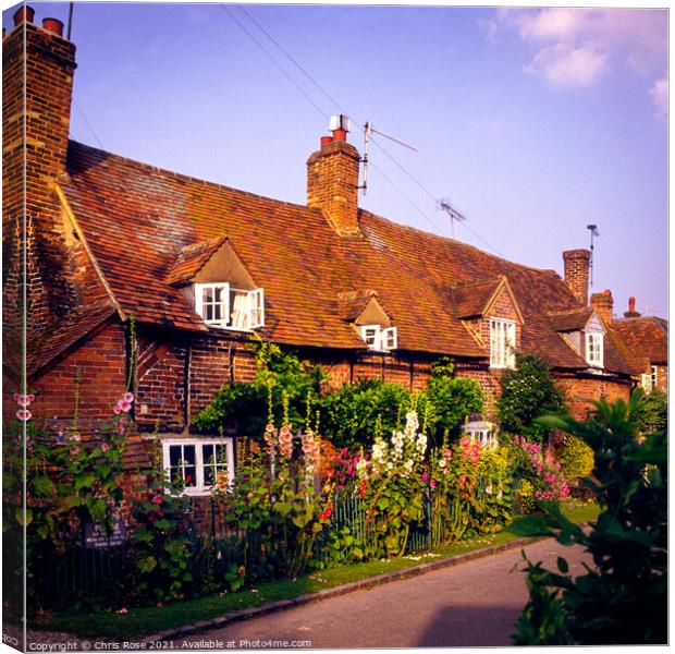 Turville, pretty old cottages Canvas Print by Chris Rose
