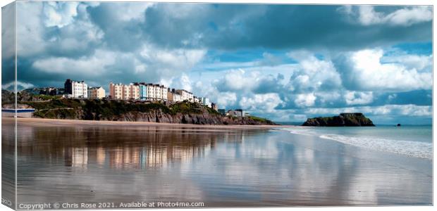 Tenby reflected Canvas Print by Chris Rose