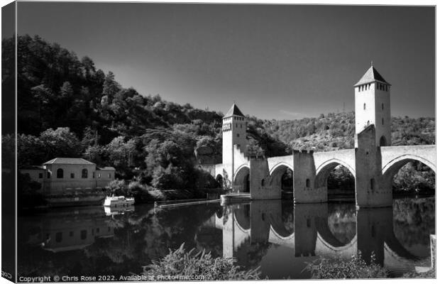 Pont Valentre in Cahors Canvas Print by Chris Rose