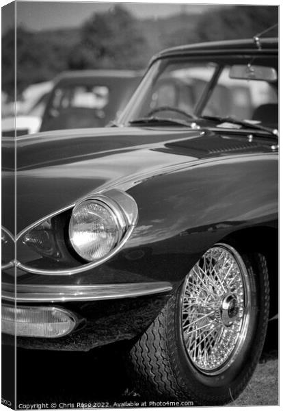 Jaguar E Type detail Canvas Print by Chris Rose