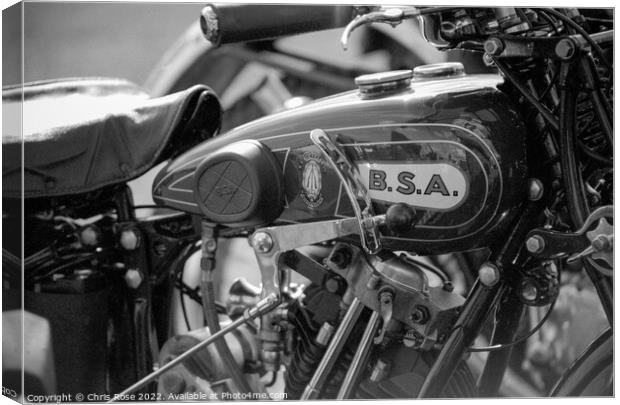 BSA motorcycle detail Canvas Print by Chris Rose