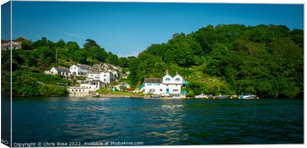 Bodinnick view from a  Fowey Harbour boat trip Canvas Print by Chris Rose