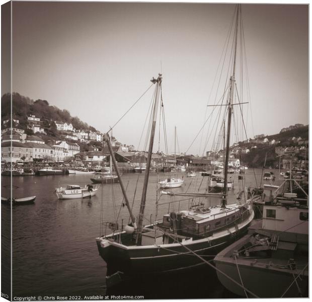 Looe, boats in the harbour Canvas Print by Chris Rose
