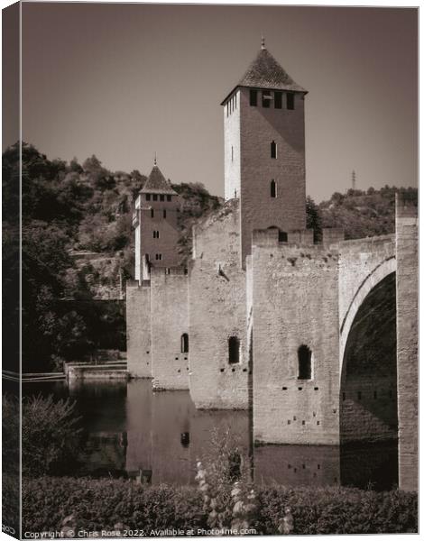 Cahors. Pont Valentre fortified bridge Canvas Print by Chris Rose