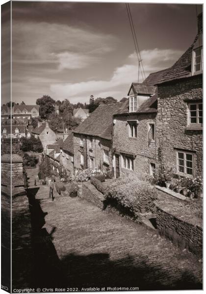 Tetbury. Chipping Steps in summer sunshine. Canvas Print by Chris Rose