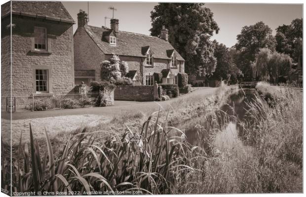 Lower Slaughter village, Gloucestershire,  Canvas Print by Chris Rose