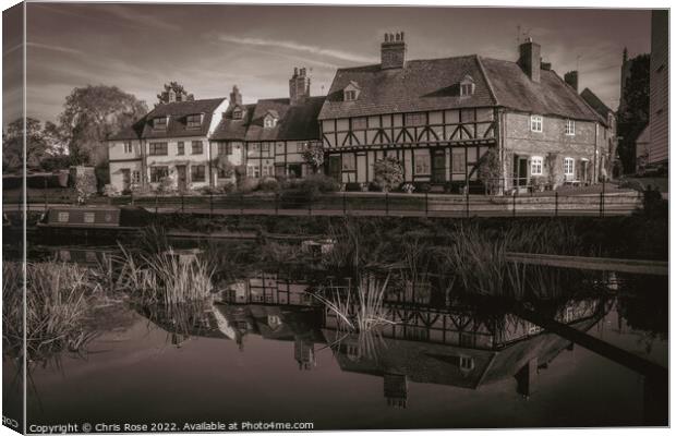 Tewkesbury cottages near Abbey Mill Canvas Print by Chris Rose