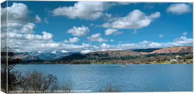 Ullswater on a crisp spring day near Pooley Bridge Canvas Print by Chris Rose