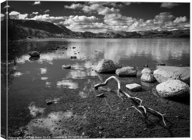 Ullswater on a crisp spring day near Pooley Bridge, Cumbria Canvas Print by Chris Rose