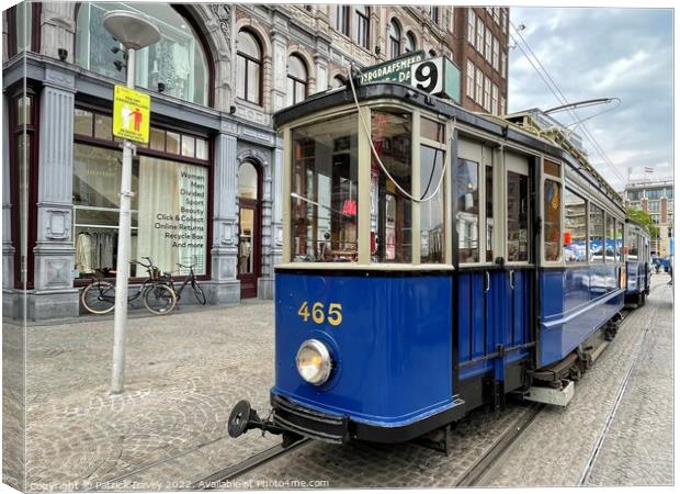 Trams of old Amsterdam Canvas Print by Patrick Davey