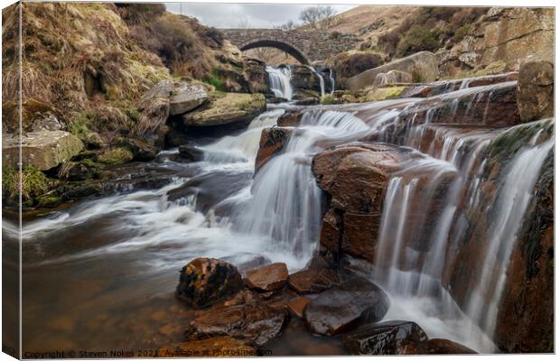 The Majestic Three Shires Head Waterfall Canvas Print by Steven Nokes