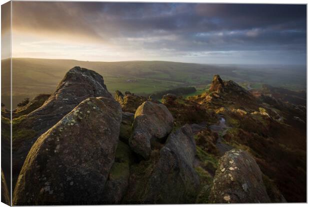 Majestic Ramshaw Rocks at Sunrise Canvas Print by Steven Nokes