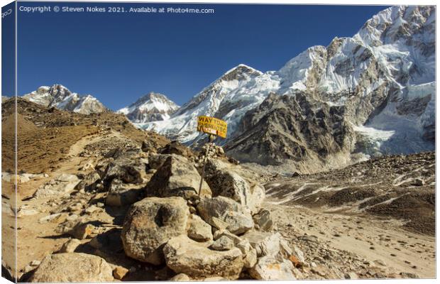 Conquering the Mighty Himalayas Canvas Print by Steven Nokes