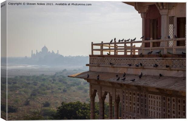 Majestic Taj Mahal Agra Fort Canvas Print by Steven Nokes