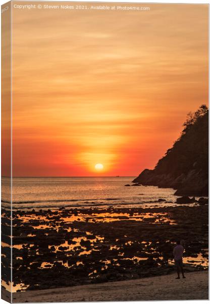 Serene Sunset in Tropical Paradise Canvas Print by Steven Nokes