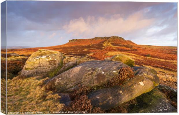 Majestic Sunrise over Higger Tor Canvas Print by Steven Nokes