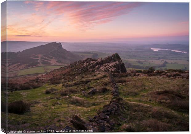 Majestic Sunrise over The Roaches Canvas Print by Steven Nokes