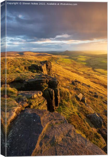 Majestic Sunset Over Shining Tor Canvas Print by Steven Nokes