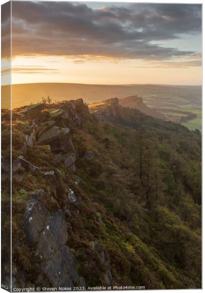 Majestic Sunrise over Roaches Canvas Print by Steven Nokes