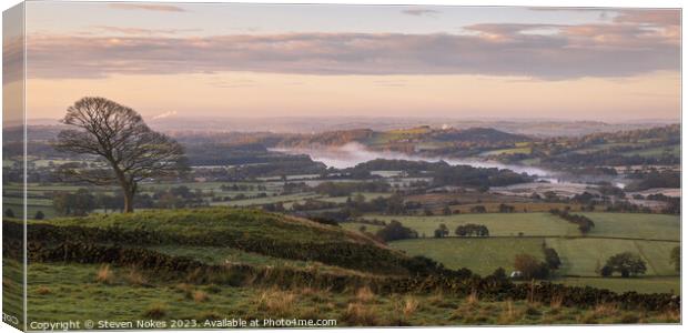 Tranquil Sunrise at The Roaches Canvas Print by Steven Nokes
