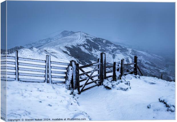 Winter Storms, Mam Tor, Peak District, Derbysh Canvas Print by Steven Nokes