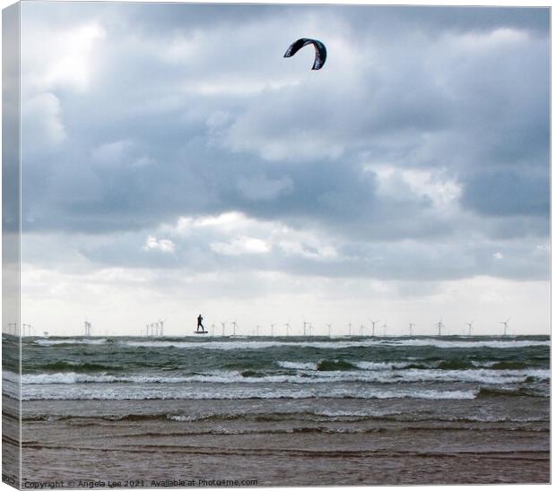 Kite Surfing  Canvas Print by Angela Lee