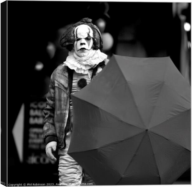 Leicester Square Clown Canvas Print by Phil Robinson
