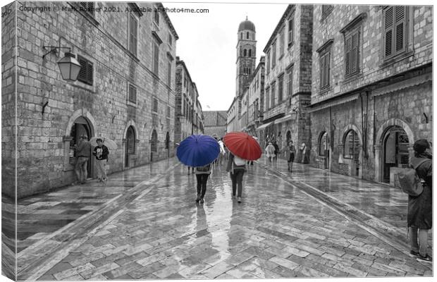 Wet Day in Dubrovnik Canvas Print by Mark Rosher