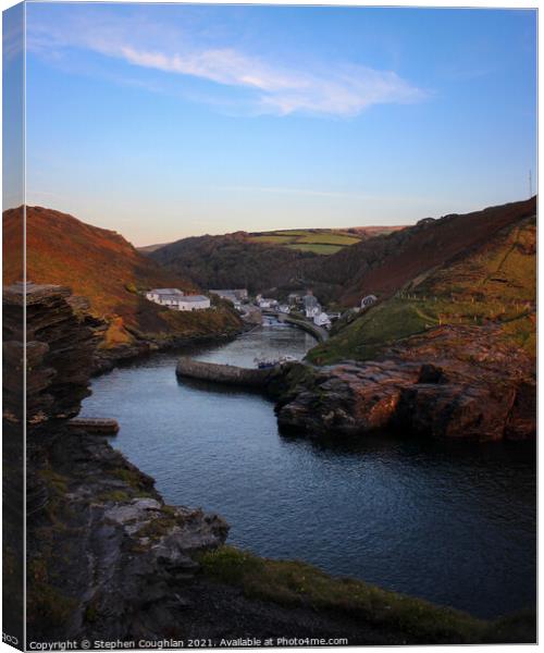 Before sunset in Boscastle Canvas Print by Stephen Coughlan